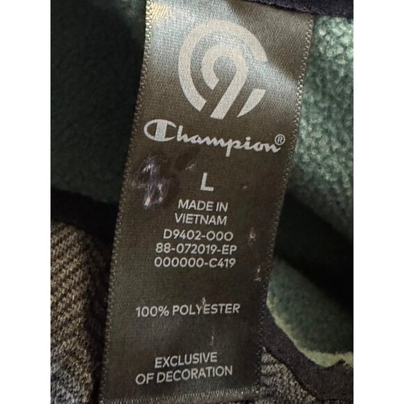 Champion Womens Full-Zip Athletic Jacket L Blue Herringbone High Collar Polyeste - Picture 2 of 11